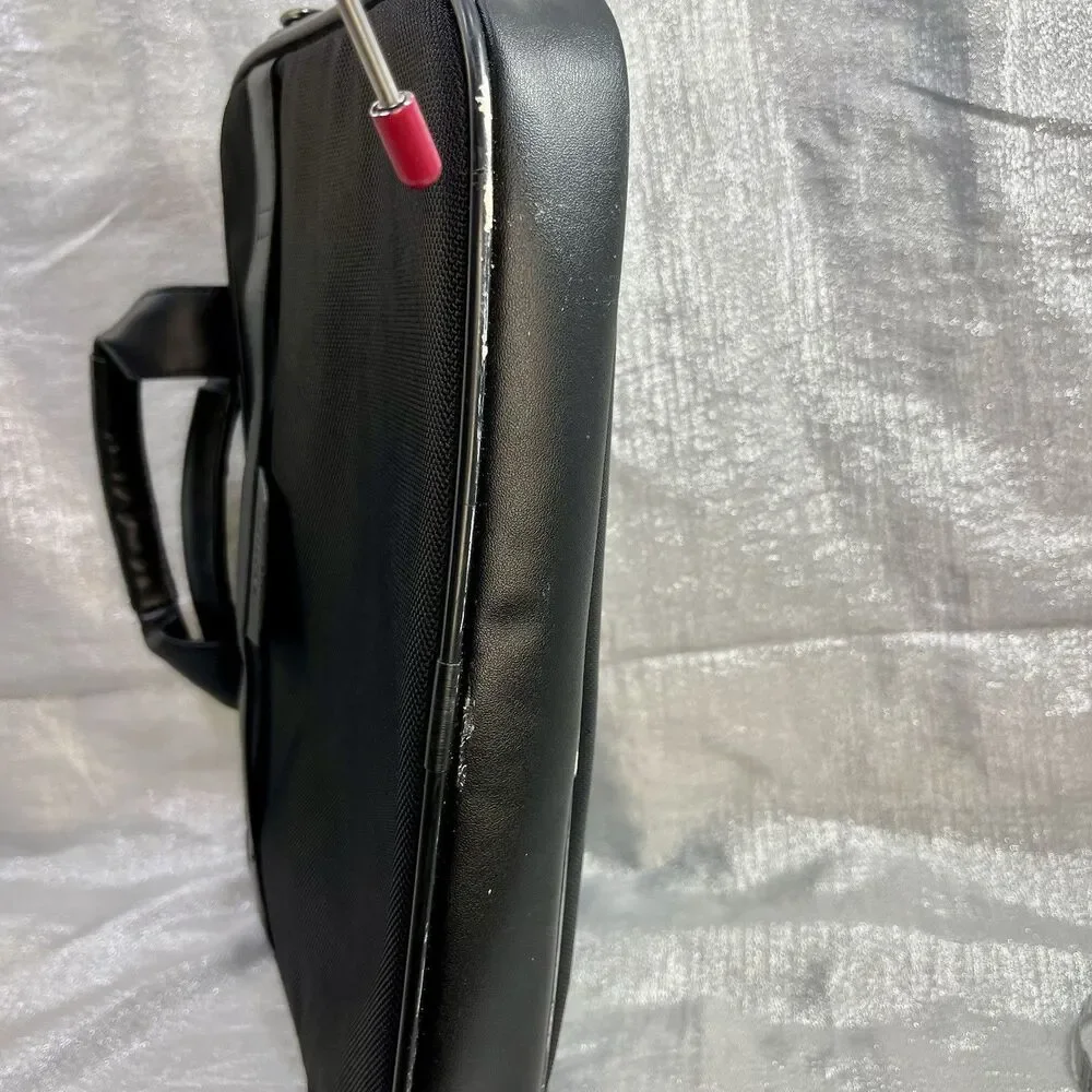 KENNETH COLE REACTION R-TECH Slim Black Briefcase Laptop Messenger Bag